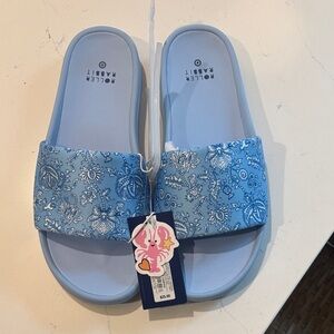 Roller Rabbit women's Blue Paisley Slide Sandals